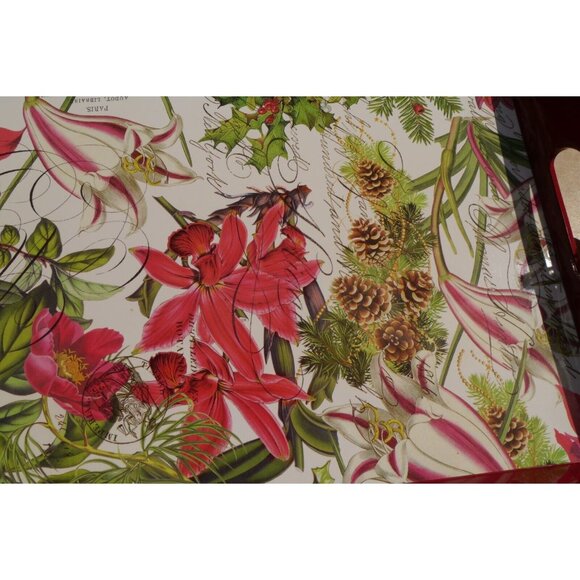 Lacqured Tray Michel Design Works Christmas Holiday 19 x 13 x 2 Decoupage Wooden - Picture 2 of 16